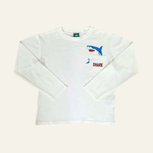 enso キッズ 長袖Tシャツ シャーク ホワイト 150 ek00048
