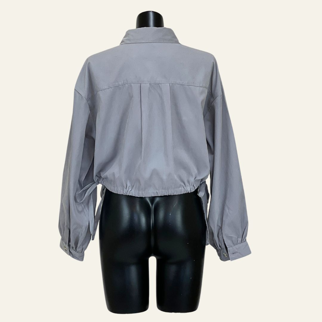 enso 薄手 クロップド丈 羽織 パープル F el00107