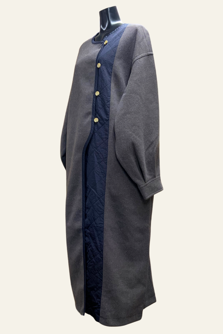 enso ロングコート ネイビー m el00144