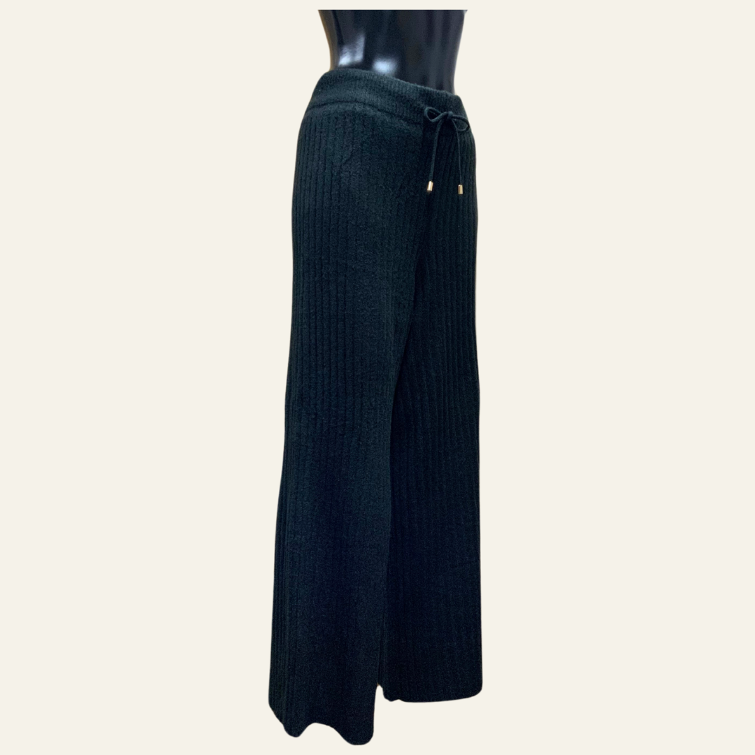 enso リブニットパンツ ブラック M el00151