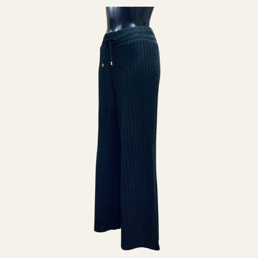 enso リブニットパンツ ブラック M el00151