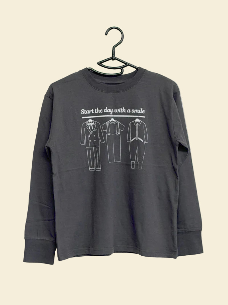 Kids 140cm 長袖Tシャツ チャコールグレー K33