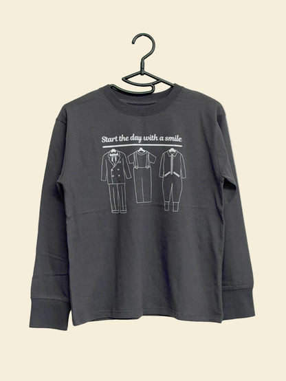 Kids 140cm 長袖Tシャツ チャコールグレー K33