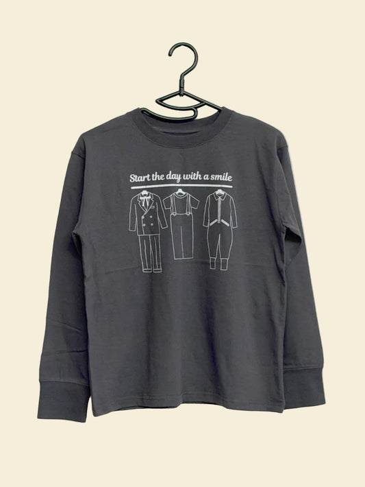 Kids 140cm 長袖Tシャツ チャコールグレー K33