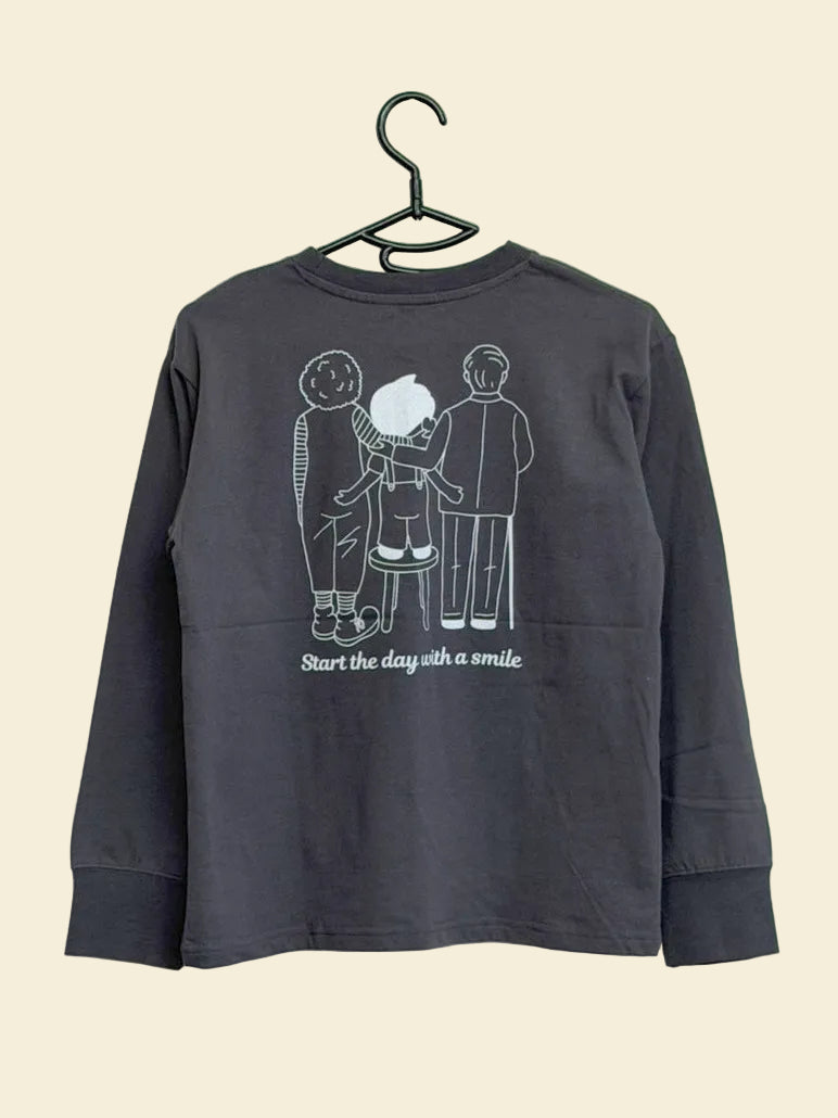 Kids 140cm 長袖Tシャツ チャコールグレー K33
